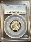 1941 Mercury Dime MS65 FB PCGS Blue Label