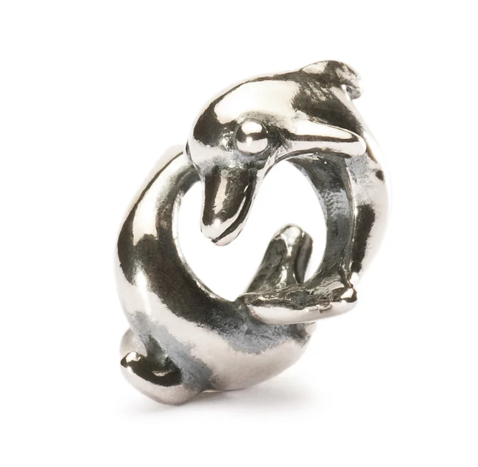 🌟Trollbeads Spielende Delphine Bead TAGBE-00233 Silber 925 Meer Sommer Strand - Bild 4 von 4