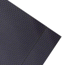 2 Pcs 3K Carbon Fiber Sheet 300x200x1mm Board with Blue Metallic Threads