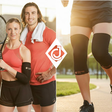 His Hers Recovery Set Copper Infused Knee Elbow Compression 2 Pack Bundle