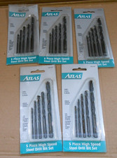 Atlas Set 5 Pezzi Punte Trapano Alta Velocità Lavoro Lotto di 5 Set NOS