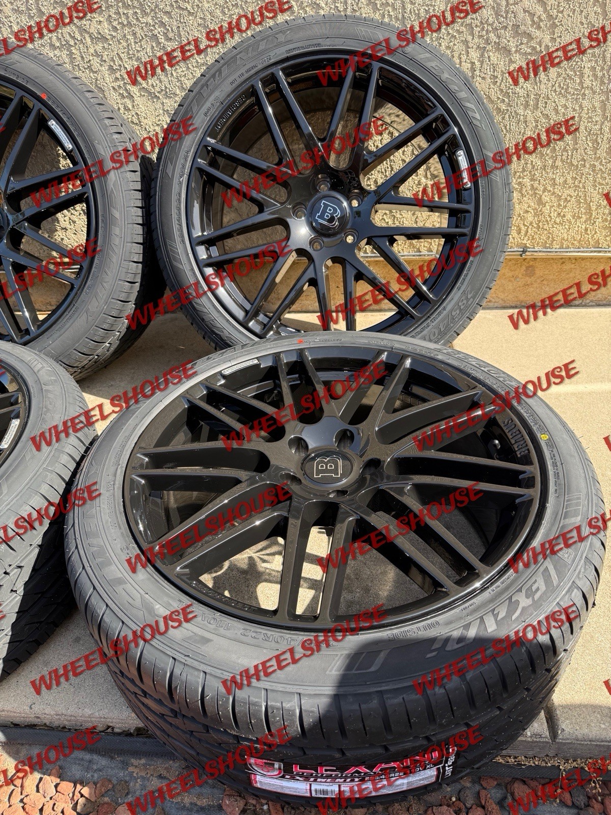 22x10 BRABUS GLOSS BLACK WHEELS RIMS TIRES MERCEDES G-WAGON G55 G500 G550 G63 G