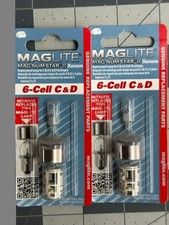 NOS 2-pack lot MagLite Magnum Star Xenon Bulb 6-Cell C D ALMSA601 Flashlight