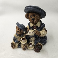 Boyds Bears  Friends Fine Cup of Tea Figurine with Box Mother Daughter Child
