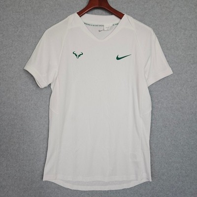 Nike Rafael Nadal Custom Size  Athlete Tennis Shirt Men's White New, See Measmts
