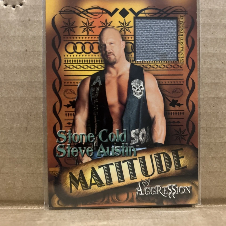 2003 FLEER WWE AGGRESSION MATITUDE THE ROCK EVENT USED RING MAT - Image 2 of 4