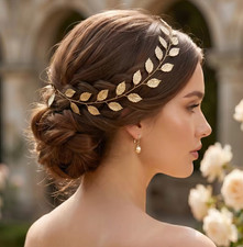 Bridal Hair Vine Pearl Rhinestone Headband Gold Silver Wedding Hair Jewelry