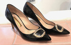 $770 Rupert Sanderson London Black Patent Leather Pumps Heels 40.5 — photo 1
