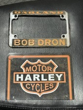 Harley Davidson Bob Dron Oakland Metal License Plate Frame Vintage Rare