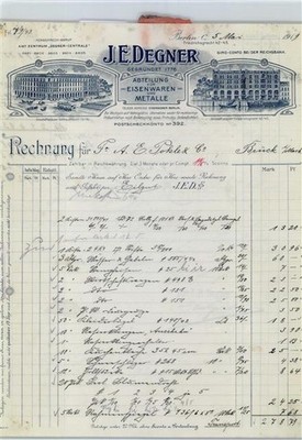 50675222 - 1000 Berlin Mitte Firmenrechnung J.E. Degner, Fabrik fuer Eisenwaren