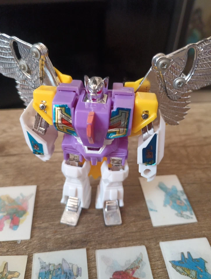 transformers Robot Pájaro R2 + 6 Pegatinas Olográficas Bollycao 1986 - Imagen 2 de 4