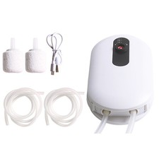 Rechargeable Live Bait Aerator Pump, Fishing Tank Oxygenator Single&Double-Tube
