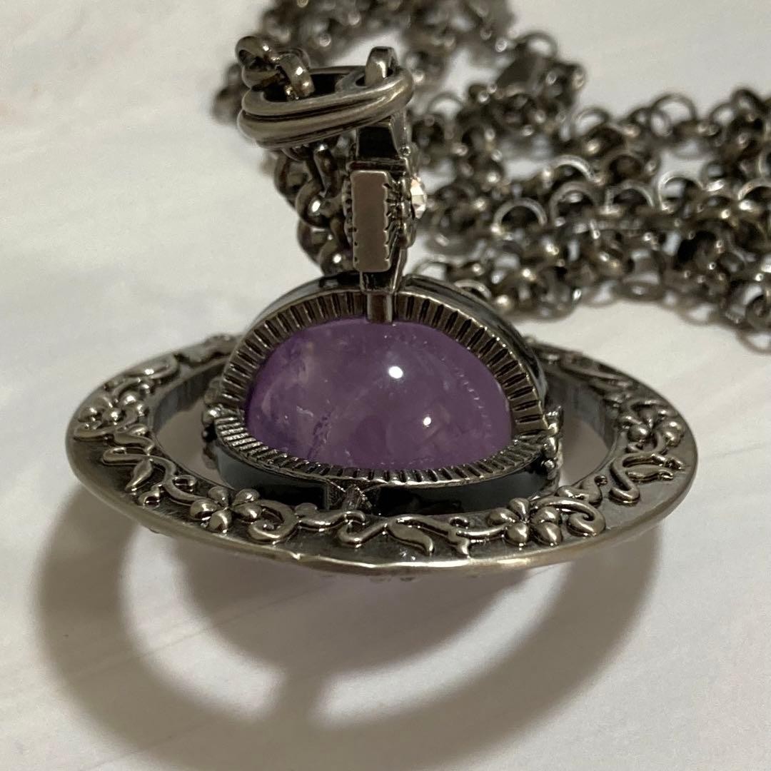 Vivienne Westwood Necklace Ornamental Small Orb Amethyst Purple