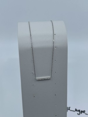 14K Weißgold Diamant Stab Collier 16'' 11 natürliche Diamanten 0,10-0,13ctw