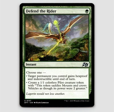 Defend the Rider - DFT #157 Uncommon - NM / Mint Aetherdrift Single