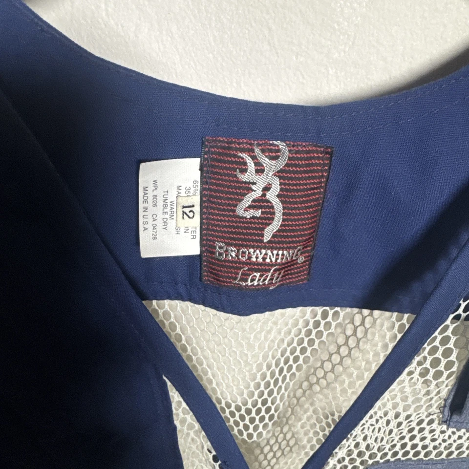 Browning Women’s Trapper Creek Mesh Breathable Shooting Vest Blue Size 12 - Image 2 of 4
