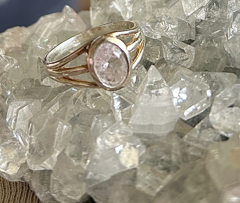 Genuine Pink Morganite, 925 Sterling Silver Gemstone Ring, Size 7