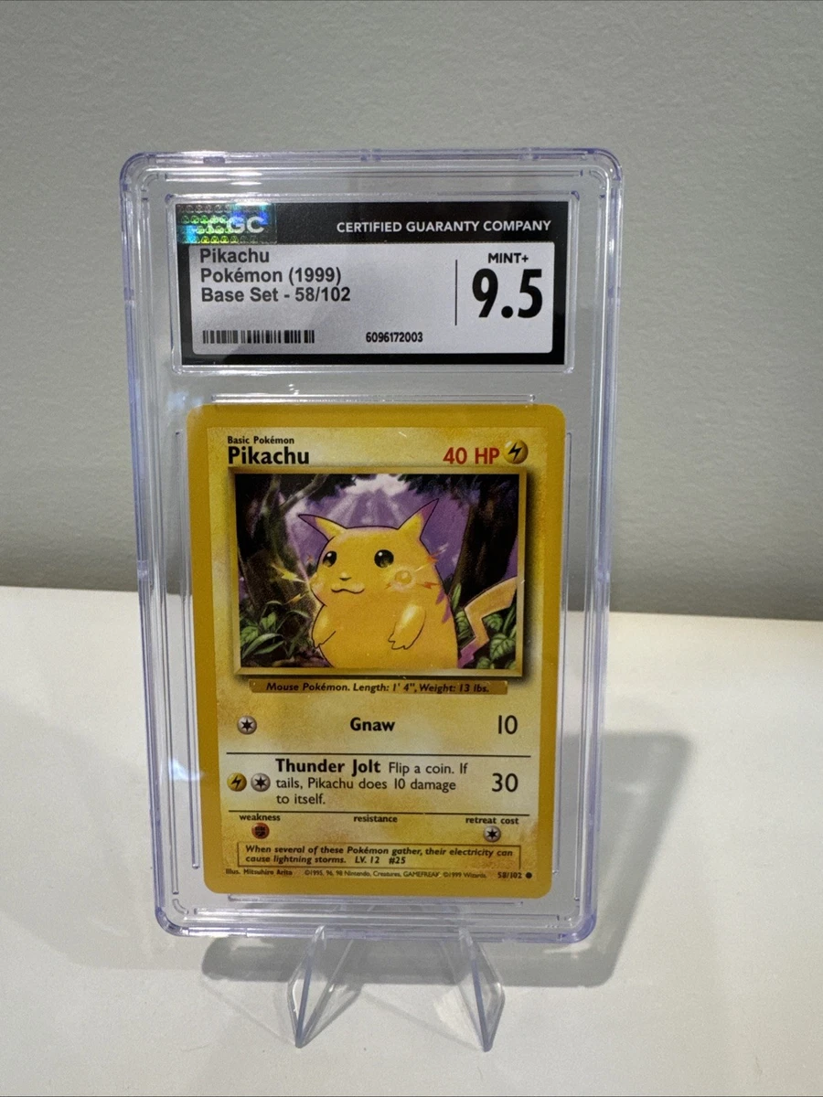 Pokémon TCG Base Set Pikachu Grade 9.5 Individual Collectible Card