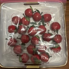 22 Shiney Red Apple Apples Christmas Tree Ornaments 2.25" Vintage Holiday