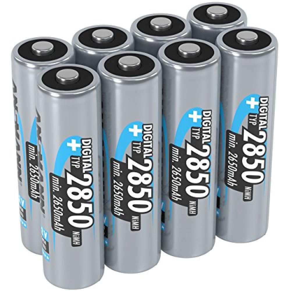 ANSMANN 8x Batterie Ricaricabili AA Stilo 2850mAh Professionali Digital