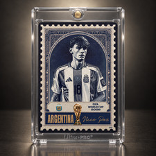 NICO PAZ ROOKIE ARG HOLO STAMP ART CARD 2026 FIFA WORLD CUP PANINI X KAYOU BR9