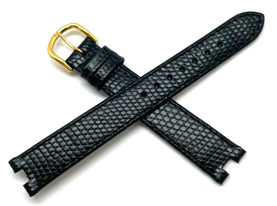 GENUINE Pierre Balmain Lizard Grain Leather Matte Black 14mm Watch Strap