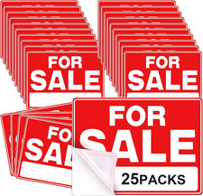 25 Pcs for Sale Signs for Car 9 X 12 Inches Auto Sales Signs Vehicle, Houses Sal