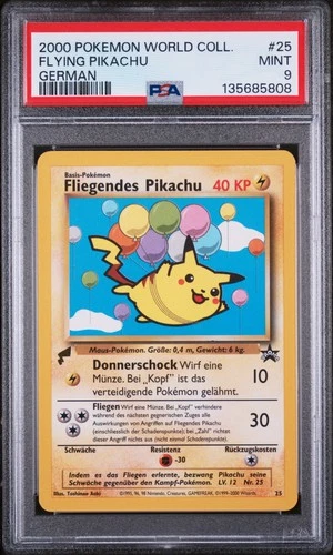 2000 Pokemon Pikachu World Collection Flying Pikachu German 25 PSA 9