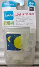 MAM 2 Pacifiers Night Collection Sensitive Skin 0-6m New Sealed