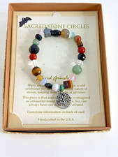 SACRED STONE CIRCLES BRACELET NEW MIXED GEMSTONES MADE IN USA