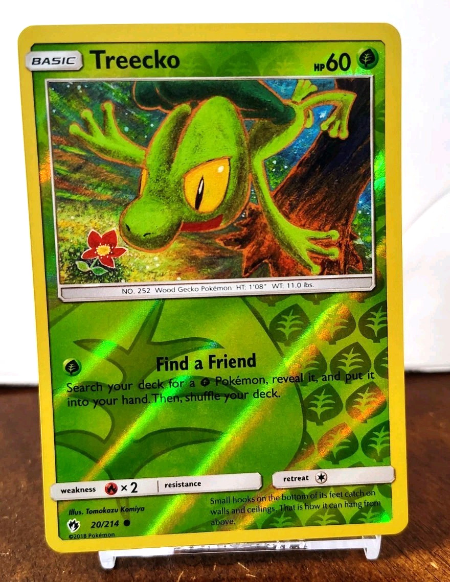 POKEMON TREECKO 20/214 REVERSE HOLO LOST THUNDER LP-NM TOMOKAZU KOMIYA