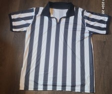 OFFICIAL SPORTS Referee Shirt XL Unisex Black/White Vertical Stripe Collared