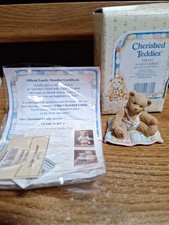 Cherished Teddies A Gift To Behold Baby Girl On Quilt Figurine 1997 by Enesco