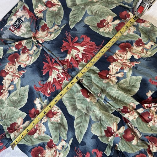 Chaps Ralph Lauren Men’s Hawaiian Shirt Size 2XL Blue Red Floral Button Up Rayon - Picture 4 of 5