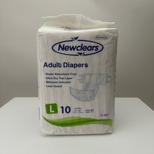 Newclears Adult Diapers Aimisin Large 10 CT 52”-68” New