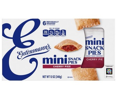   New Entenmann's Bakers Delight Mini Glazed Cherry Snack Vanilla Pies 12oz