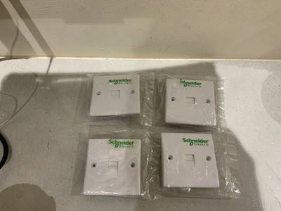 Schneider Ultimate 1 Gang Sekundär BT Telefondose Slimline weiß Kunststoff x4