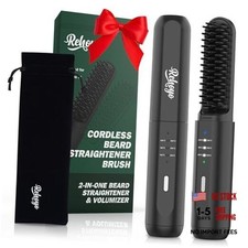 Beard Straightener for Men, Portable Cordless Heated Hair Beard