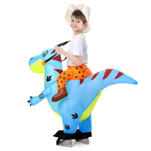 Inflatable Dinosaur Costume for Kids Blue Riding Dinosaur BlowUp — free download