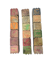 Vintage Wooden ABC Alphabet Numbers Toy Blocks 1-1/4" Pictures Words - Lot of 25