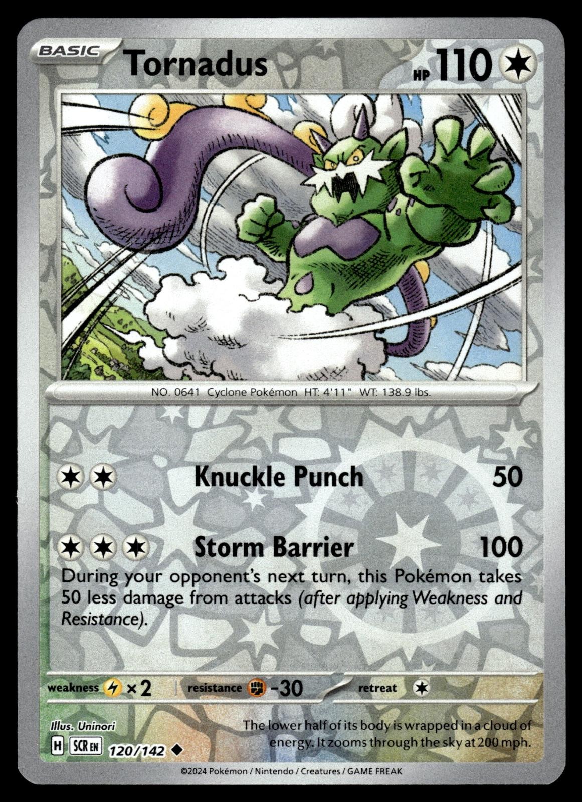 Tornadus 120/142 Uncommon Stellar Crown Pokemon Reverse Holo Near Mint