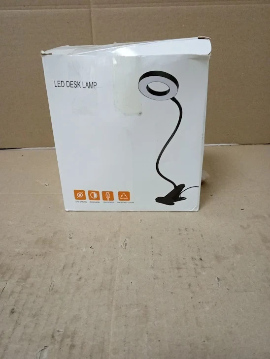 Woobroo Desk Lamp Plastic Clamp Clip Lights Dimmable Brightness Eye Caring