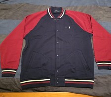  168...Polo Ralph Lauren size XXL Fleece Varsity Jacket Blue/Red-White.