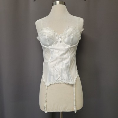 Victoria's Secret I Do Bridal Bustier Corset White Lace Garter Merry Widow 36B