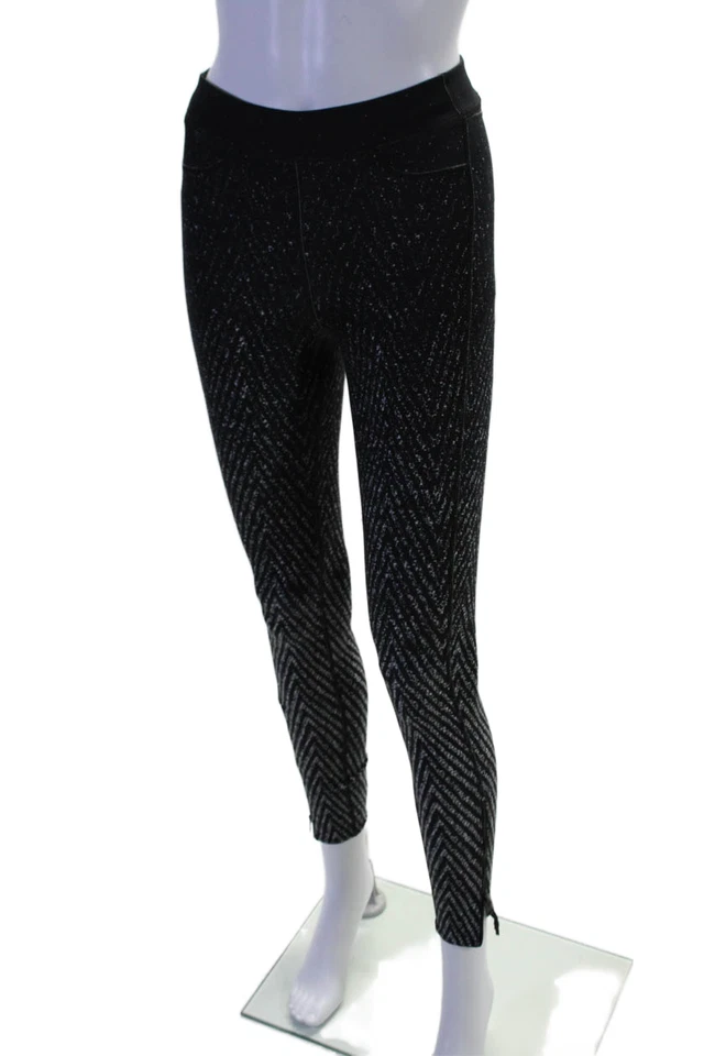 Leggings deportivos elásticos con estampado de chevron Rag & Bone para mujer negros talla S Foto 2 de 4