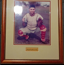 Baseball Catcher Framed Photograph Signed Autograph Signature Roy campanella 