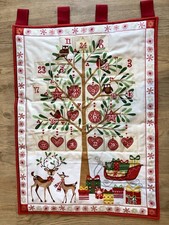 Handmade Fabric Advent Calendar Tree With Decorations