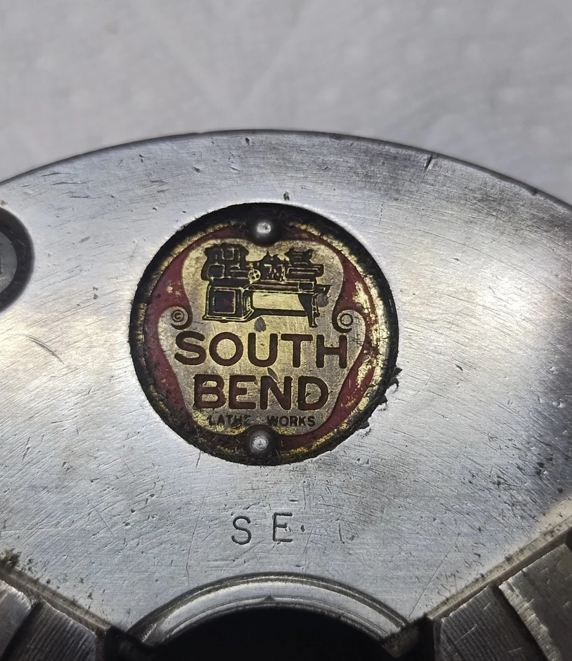 Portabrocas de torno South Bend 6005 de 3 mordazas raro - 5" de diámetro - 1-1/2" X 8 parte posterior Foto 2 de 4