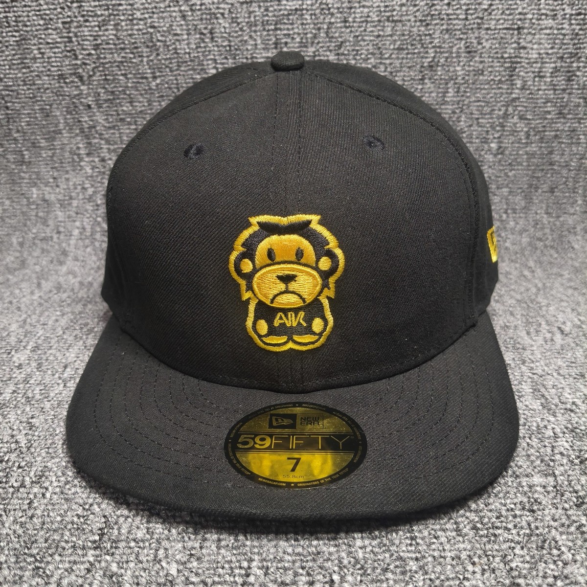 New Era 59FIFTY AK Babe Monkey Ape Fitted Hat Cap Black Gold Size 7