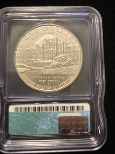 2007 P Little Rock Silver Dollar ICG MS69 Desegregation Commemorative Unc - Picture 2 of 8